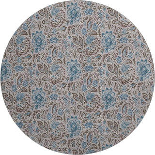 Piper Looms Mayfield Floral AMF660 Mocha Machine Washable Area Rug Round Main Image