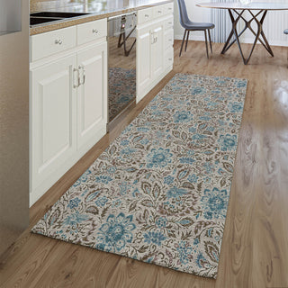 Piper Looms Mayfield Floral AMF660 Mocha Machine Washable Area Rug Runner Lifestyle Image Feature