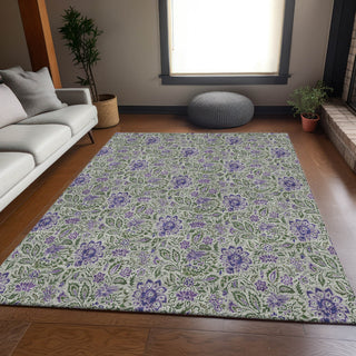 Piper Looms Mayfield Floral AMF660 Olive Machine Washable Area Rug Lifestyle Image Feature