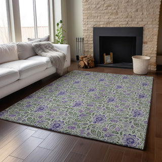 Piper Looms Mayfield Floral AMF660 Olive Machine Washable Area Rug Lifestyle Image Feature