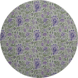 Piper Looms Mayfield Floral AMF660 Olive Machine Washable Area Rug Round Main Image