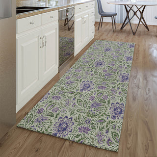 Piper Looms Mayfield Floral AMF660 Olive Machine Washable Area Rug Runner Lifestyle Image Feature