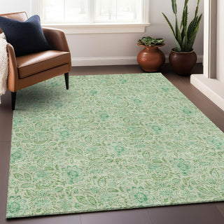 Piper Looms Mayfield Floral AMF660 Sage Machine Washable Area Rug Lifestyle Image Feature