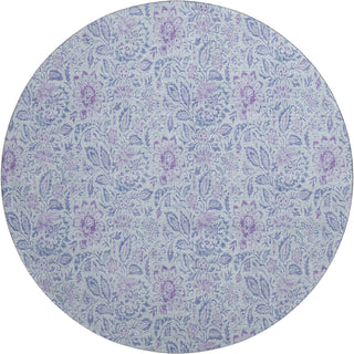Piper Looms Mayfield Floral AMF660 Sky Machine Washable Area Rug Round Main Image