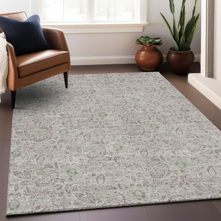 Piper Looms Mayfield Floral AMF660 Taupe Machine Washable Area Rug Lifestyle Image Feature