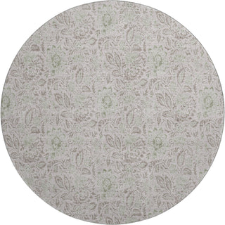 Piper Looms Mayfield Floral AMF660 Taupe Machine Washable Area Rug Round Main Image