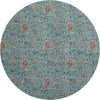 Piper Looms Mayfield Floral AMF660 Teal Machine Washable Area Rug Round Main Image
