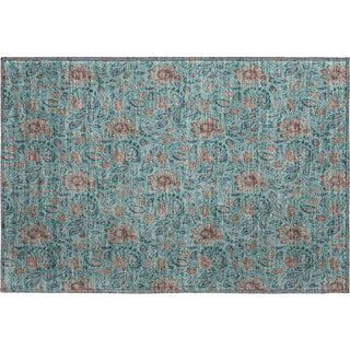 Piper Looms Mayfield Floral AMF660 Teal Machine Washable Area Rug Scatter Main Image
