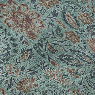 Piper Looms Mayfield Floral AMF660 Teal Machine Washable Area Rug Swatch Image