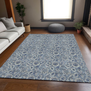 Piper Looms Mayfield Floral AMF661 Blue Machine Washable Area Rug Lifestyle Image Feature