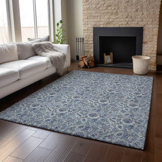 Piper Looms Mayfield Floral AMF661 Blue Machine Washable Area Rug Lifestyle Image Feature
