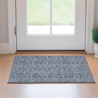 Piper Looms Mayfield Floral AMF661 Blue Machine Washable Area Rug Scatter Lifestyle Image Feature