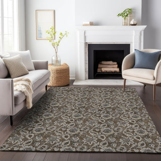 Piper Looms Mayfield Floral AMF661 Chocolate Machine Washable Area Rug Lifestyle Image Feature