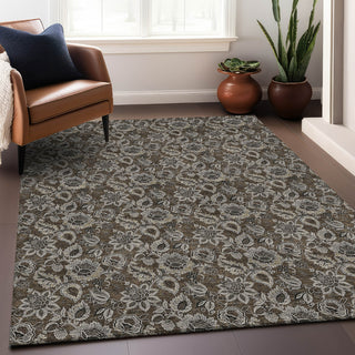 Piper Looms Mayfield Floral AMF661 Chocolate Machine Washable Area Rug Lifestyle Image Feature