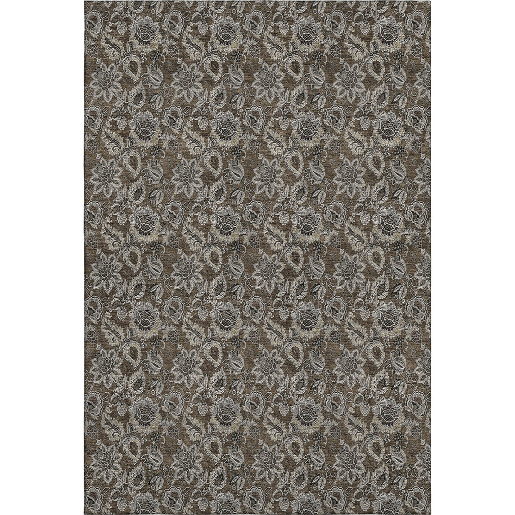 Piper Looms Mayfield Floral AMF661 Chocolate Machine Washable Area Rug main image