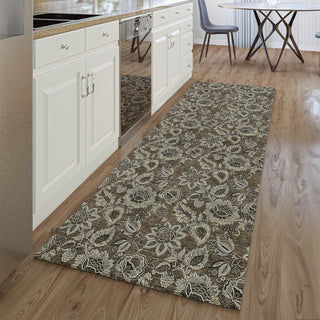 Piper Looms Mayfield Floral AMF661 Chocolate Machine Washable Area Rug Runner Lifestyle Image Feature