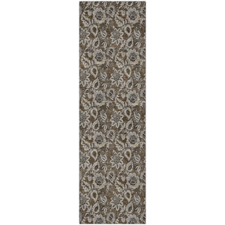 Piper Looms Mayfield Floral AMF661 Chocolate Machine Washable Area Rug Runner Main Image