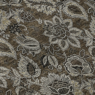 Piper Looms Mayfield Floral AMF661 Chocolate Machine Washable Area Rug Swatch Image