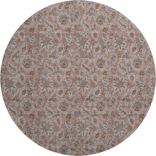 Piper Looms Mayfield Floral AMF661 Copper Machine Washable Area Rug Round Main Image