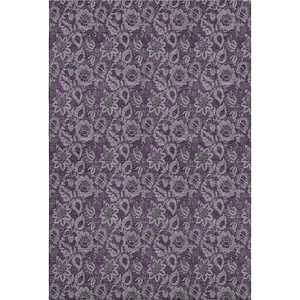 Piper Looms Mayfield Floral AMF661 Eggplant Machine Washable Area Rug main image