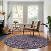Piper Looms Mayfield Floral AMF661 Eggplant Machine Washable Area Rug Round Lifestyle Image Feature