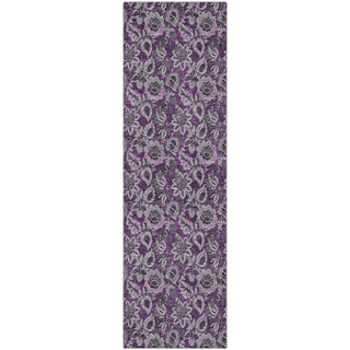 Piper Looms Mayfield Floral AMF661 Eggplant Machine Washable Area Rug Runner Main Image