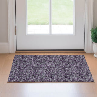 Piper Looms Mayfield Floral AMF661 Eggplant Machine Washable Area Rug Scatter Lifestyle Image Feature