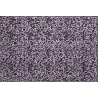 Piper Looms Mayfield Floral AMF661 Eggplant Machine Washable Area Rug Scatter Main Image