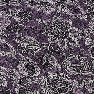 Piper Looms Mayfield Floral AMF661 Eggplant Machine Washable Area Rug Swatch Image