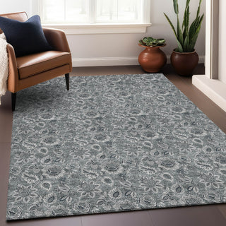 Piper Looms Mayfield Floral AMF661 Gray Machine Washable Area Rug Lifestyle Image Feature