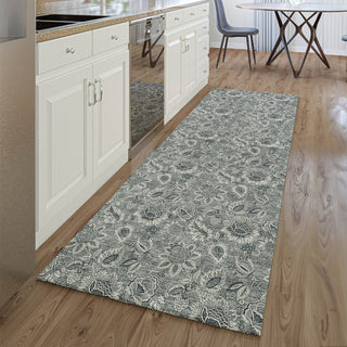 Piper Looms Mayfield Floral AMF661 Gray Machine Washable Area Rug Runner Lifestyle Image Feature
