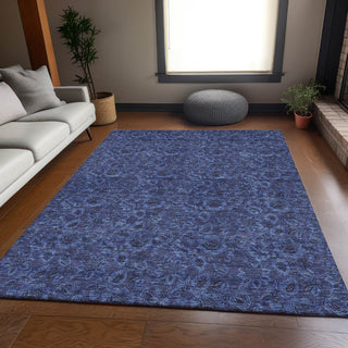 Piper Looms Mayfield Floral AMF661 Navy Machine Washable Area Rug Lifestyle Image Feature