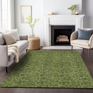 Piper Looms Mayfield Floral AMF661 Olive Machine Washable Area Rug Lifestyle Image Feature