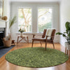 Piper Looms Mayfield Floral AMF661 Olive Machine Washable Area Rug Round Lifestyle Image Feature