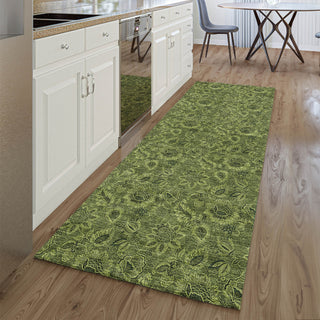Piper Looms Mayfield Floral AMF661 Olive Machine Washable Area Rug Runner Lifestyle Image Feature