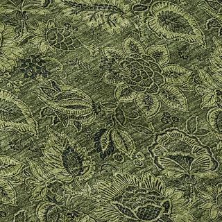 Piper Looms Mayfield Floral AMF661 Olive Machine Washable Area Rug Swatch Image
