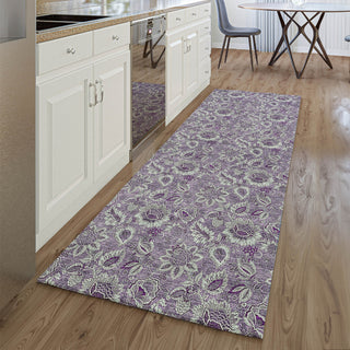 Piper Looms Mayfield Floral AMF661 Purple Machine Washable Area Rug Runner Lifestyle Image Feature