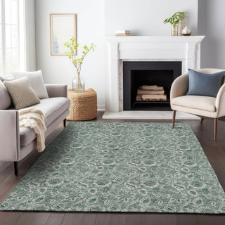 Piper Looms Mayfield Floral AMF661 Sage Machine Washable Area Rug Lifestyle Image Feature