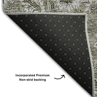 Piper Looms Mayfield Floral AMF661 Taupe Machine Washable Area Rug Backing Image