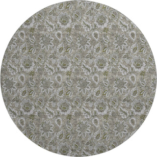 Piper Looms Mayfield Floral AMF661 Taupe Machine Washable Area Rug Round Main Image
