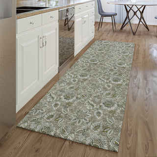 Piper Looms Mayfield Floral AMF661 Taupe Machine Washable Area Rug Runner Lifestyle Image Feature