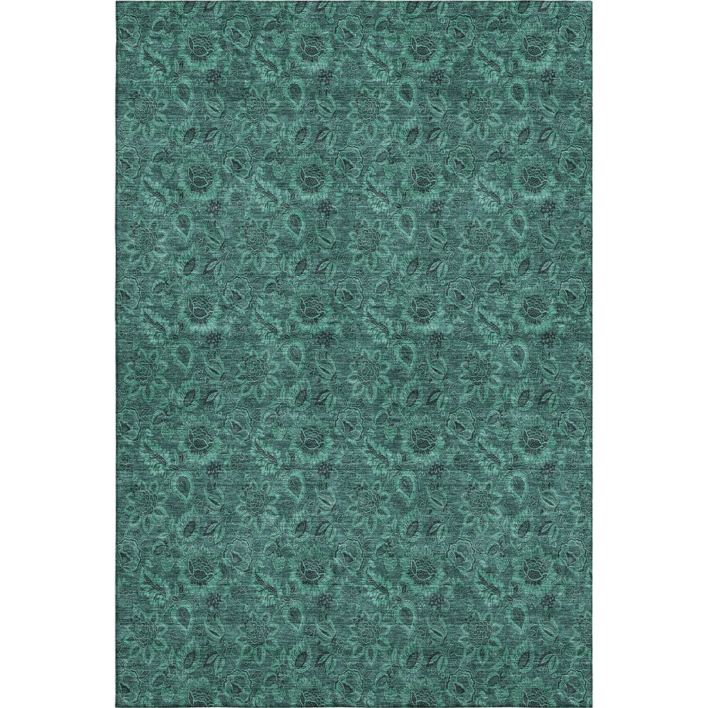 Piper Looms Mayfield Floral AMF661 Teal Machine Washable Area Rug main image