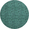 Piper Looms Mayfield Floral AMF661 Teal Machine Washable Area Rug Round Main Image
