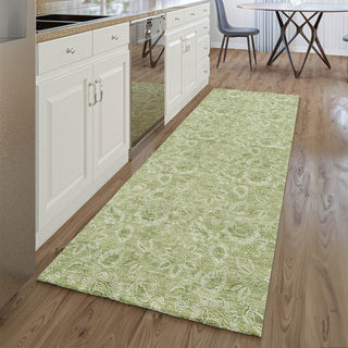 Piper Looms Mayfield Floral AMF662 Aloe Machine Washable Area Rug Runner Lifestyle Image Feature