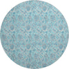 Piper Looms Mayfield Floral AMF662 Aqua Machine Washable Area Rug Round Main Image