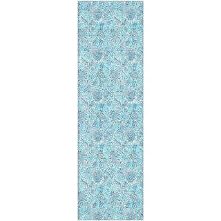 Piper Looms Mayfield Floral AMF662 Aqua Machine Washable Area Rug Runner Main Image