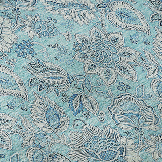 Piper Looms Mayfield Floral AMF662 Aqua Machine Washable Area Rug Swatch Image