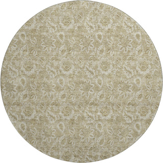 Piper Looms Mayfield Floral AMF662 Beige Machine Washable Area Rug Round Main Image