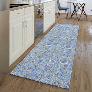 Piper Looms Mayfield Floral AMF662 Blue Machine Washable Area Rug Runner Lifestyle Image Feature