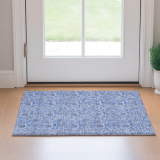 Piper Looms Mayfield Floral AMF662 Blue Machine Washable Area Rug Scatter Lifestyle Image Feature